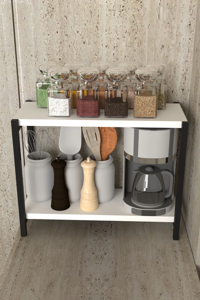 AJU Tezgah Üstü Raf Masaüstü Ayaklı Organizer Mutfak Banyo Düzenleyici Bahara...