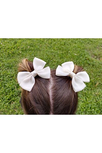 MutluBiDünya Lily Ekru Renk Ikili Fiyonk Toka Okul Tokası 23 Nisan Tokası