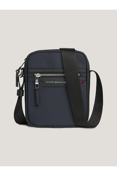 Tommy Hilfiger Men's Brand Logo Adjustable Shoulder Strap Stylish Looking Dark Blue Shoulder Bag Suitable for Daily Use
