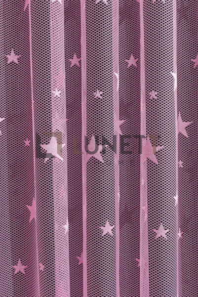 LUNETT HOME Large Starry Pink Sparse - Pleated 1x2 Tulle Curtain