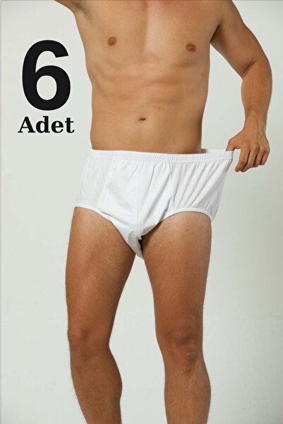 marmara qumasch Men's Plus Size Briefs, 6-Pack, White , %100 Cotton