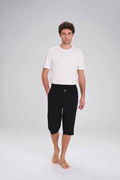 Haşema Siyah Uzun Erkek Havuz Ve Deniz Şortu 24-26