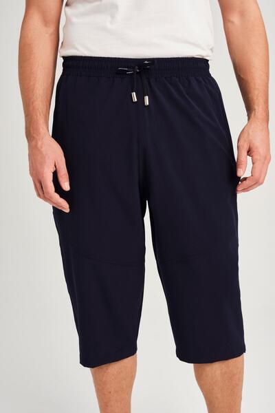 Haşema Geniş Kalıp Büyük Beden Lacivert Erkek Uzun Şort