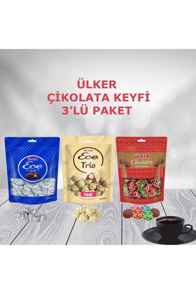 Ülker Çikolata Keyfi 3'lü Paket Ece, Çikolatin, Ece Trio