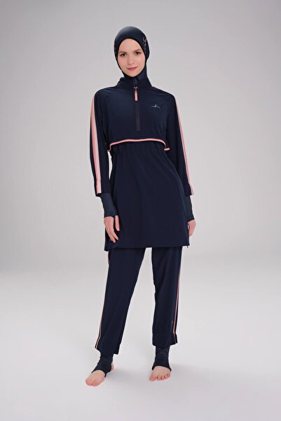 Haşema Esila H-per Lacivert 6 Parça Jileli Tam Tesettür Mayo Takımı