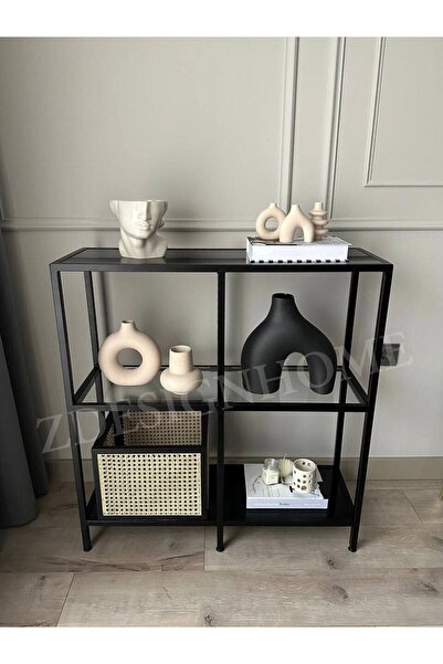 zdesignhome Modern Antre ve Salon İçin: 95x30x90 cm Siyah Metal Dresuar –