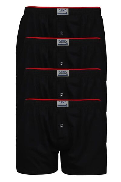 marmara qumasch Black 4-Pack Men's Buttoned Boxer Shorts Terry Cloth Waistban...