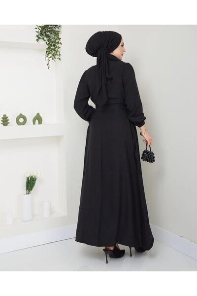 YILMAZBARMAZ λινό φόρεμα - λεπτομέρεια στο πλάι