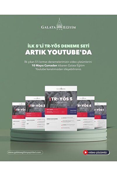 GALATA YÖS SAT YAYINLARI 5'li TR-YÖS Deneme Seti(Kırmızı Set)