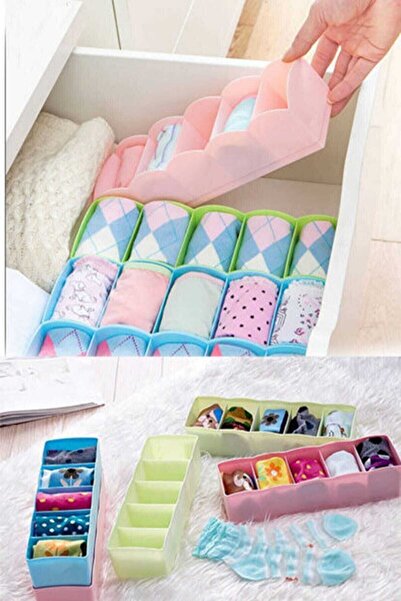 AXE HOME 3'lü 5 Gözlü Çekmece Içi Çorap Düzenleyici