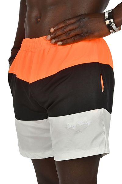 DeepSEA Pantaloni scurți de baie cu bucăți, portocalii, cu uscare rapidă, pentru bărbați2403002