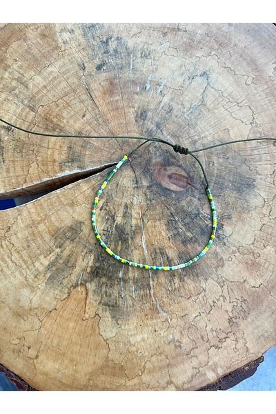 Ben Aleina Green Colored Anklet Bracelet Colorful Beaded Anklet