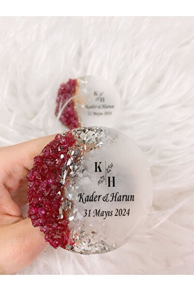 TİLİA DESİGN Epoksi Magnet 25 Adet Söz Nişan Nikah Düğün Kına Hediyelik Organ...