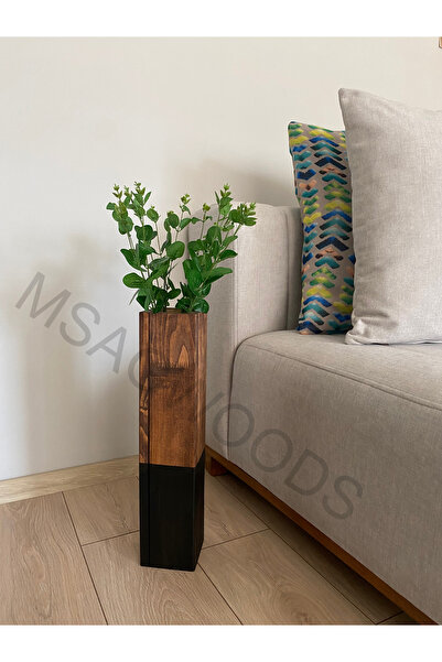 MSAĞWOODS VASĂ DECORATIVĂ DIN LEMN FLORE ARTIFICIALĂ DECOR ACASA BIROU CADOU ACASA GARDENIA BOHEMĂ