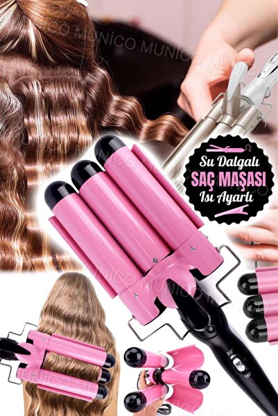 Munico Professional Ceramic Triple Barrel Curler Manual Hair Curler Styler Marchine Hair Styler