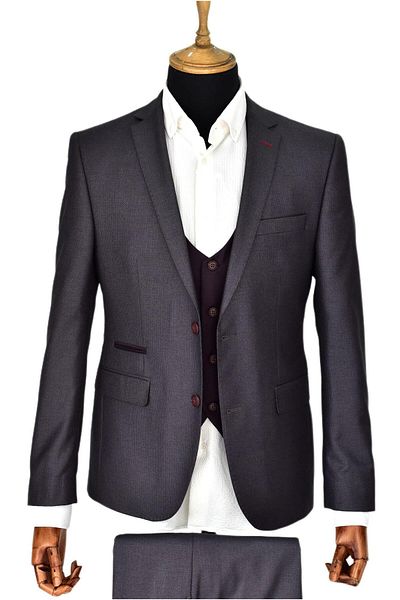 BAGLAN Men's Smoked Vest Suit - GU-5118-04