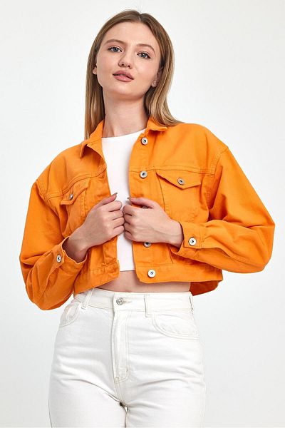 EXPLODE - Γυναικείο πορτοκαλί Crop Jacket