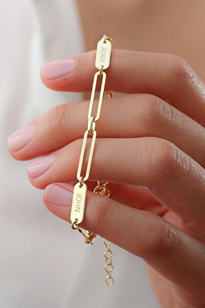 Silvano Jewelry 925 Ayar Gümüş Isimli Ataç Zincir Bileklik