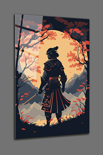 BV DEKOR Γυάλινος πίνακας με θέμα τους Σαμουράι-Διακόσμηση σπιτιού Σαμουράι-Γ...