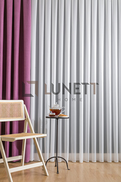 LUNETT HOME RÜYA26  ORTA PİLELİ 1x2,5 TÜL PERDE SALON BALKON MUTFAK TÜLÜ
