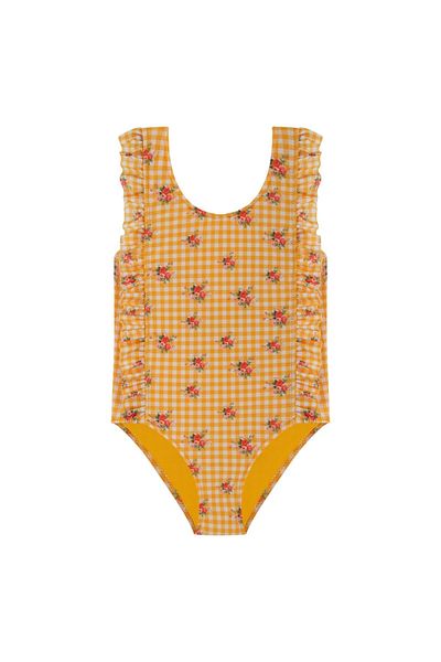 AQUELLA Girl's Gingham Pattern Swimsuit