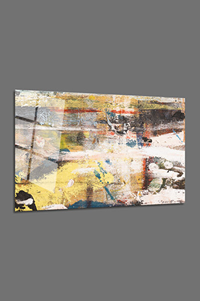 BV DEKOR Brushstroke Abstract Οριζόντια Γυάλινη Ζωγραφική-Έγχρωμη Διακόσμηση ...