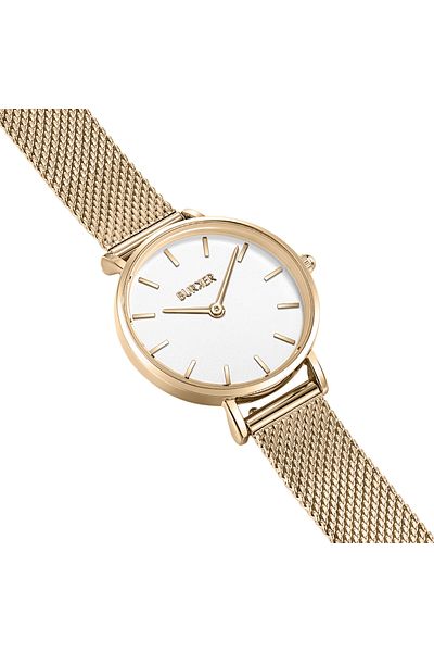 Burker Damenuhr Ruby Petite Gold Weiß Mesh