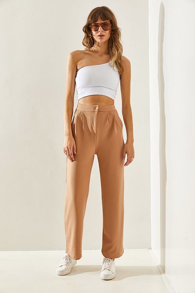 Bianco Lucci Dámské kalhoty Palazzo Cut Lycra -60251311