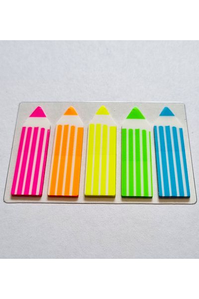 Modellino 5 Colors Film Index - 100 Sheets Pen Type Adhesive Bookmark 5x20