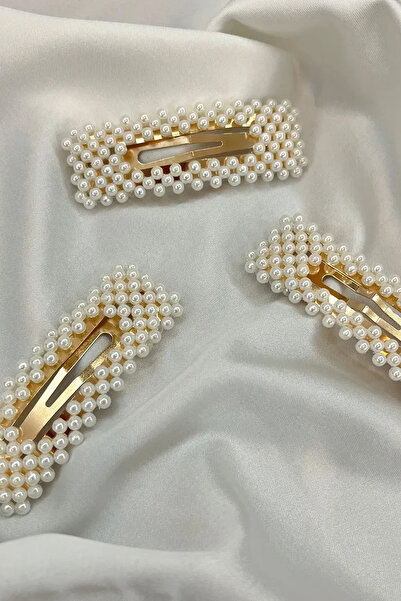 TechnoStation 8 Adet Beyaz Incili Çıtçıt Toka, 8'li Inci Yan Toka Seti Zarif ...