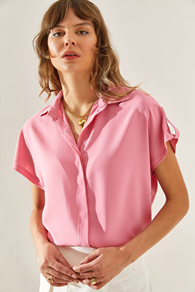 Bianco Lucci Low Shoulder Fold Detailed Slim Women's Blouse -60251305