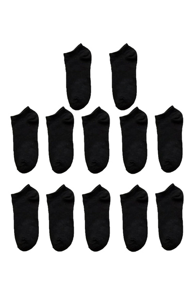 nacar çarşı Комплект от 12 чифта мъжки черни памучни чорапи