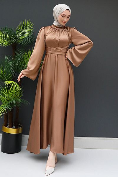 GİZ AGİYİM Φόρεμα Milk Coffee Gentle Hijab
