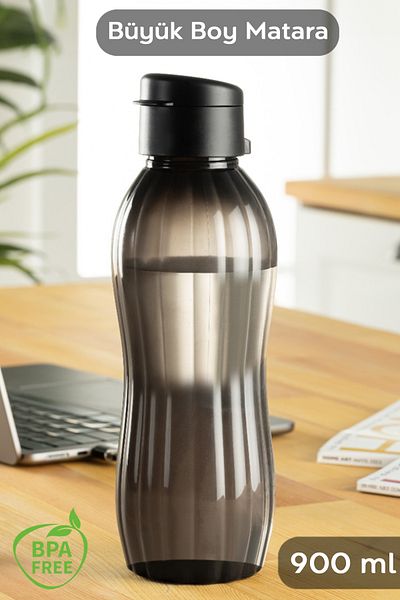 Meleni Home 900 Ml Large Size Water Bottle - Leak-Proof Lid and Flask Black