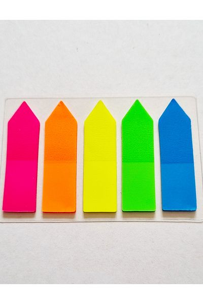 Modellino 5 Colors Film Index - Pet Stick 100 Sheets Arrow Type Adhesive Bookmark 5X20