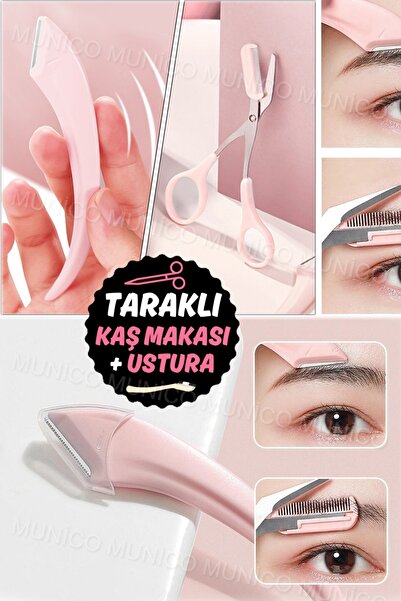 Munico 2'li Erkekler Için Bakım Seti Kaş Makası Kaş Tıraş Makinesi Erkek Araç...