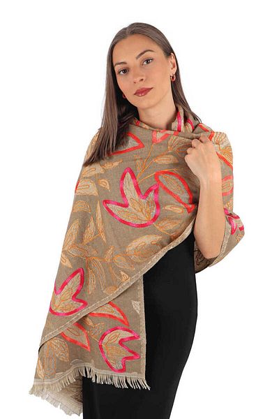 Bursa İpek Mink Colored Marimo Wool Shawl