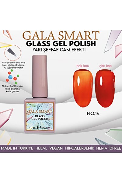 gala smart Glass Gel Polish 10 ML NO:14[Yarı Şeffaf Cam Efekti]