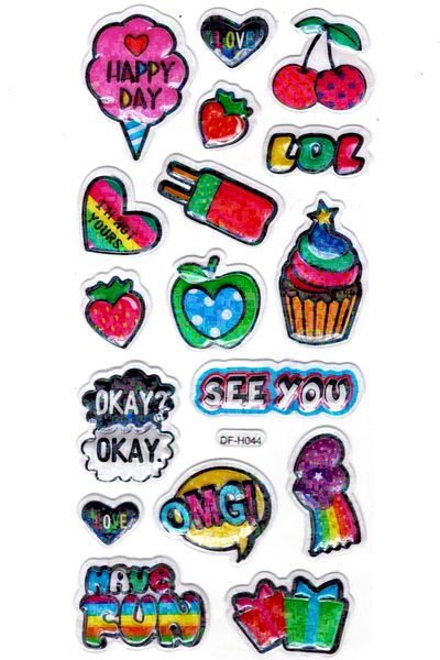 Limmy Fun Cupcake με μοτίβο 18x9cm Αστραφτερό αυτοκόλλητο ανάγλυφο Planner Label - Dfh044