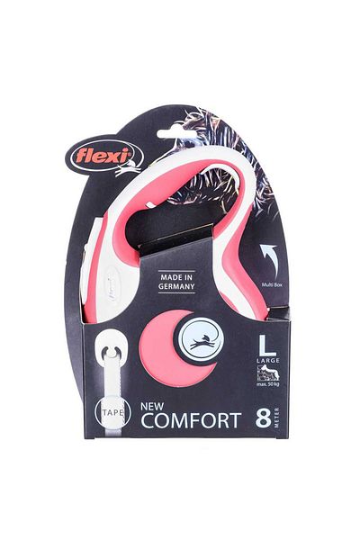 Flexi Automatic Dog Walking Collar - New Comfort Strip, Large Red 8 Meters