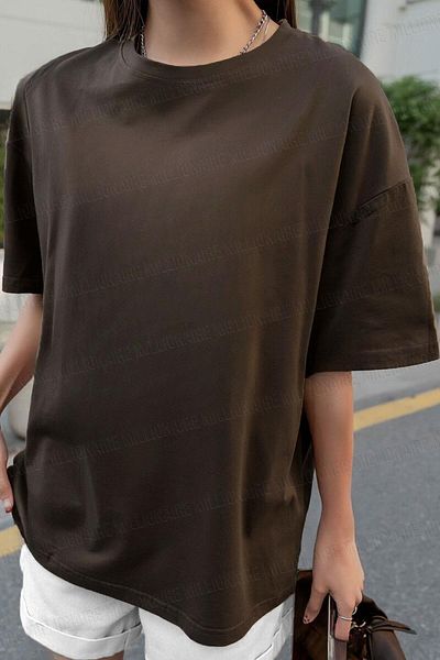 Teenage Millionaire Καφέ Oversize Casual T-Shirt - Γυναικείο, Animal Life Printed