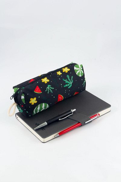 AlpCollection Summer Season Watermelon Fruit Patterned Zippered Pencil Holder Makeup Bag