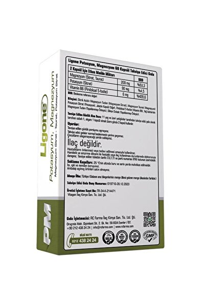 Rcfarma Ligone Potasyum Magnezyum 60 Kapsül