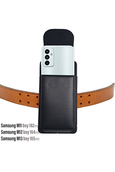 EXENAR Samsung M11 M12 M13 - Husă neagră pentru telefon cu curea și curea pen...