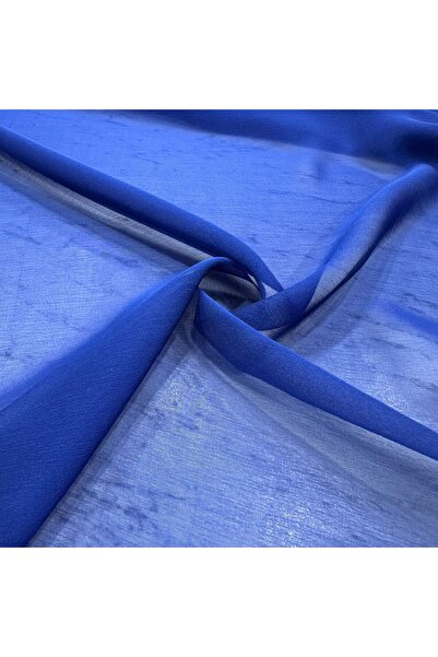 Yeşimm Kumaş Saks mavisi janjan şifon kumaş