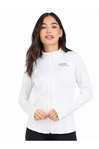 Styli Slogan Print Thumbhole Detail Jacket