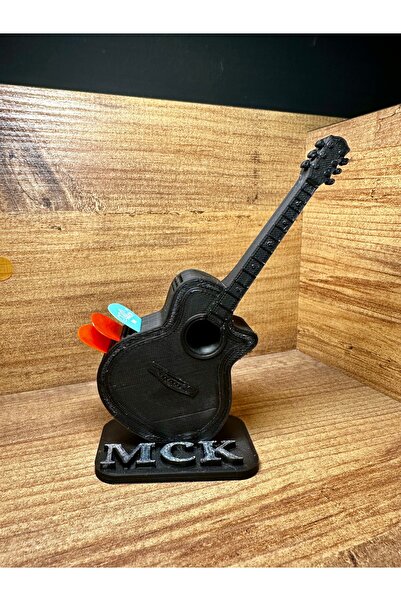 MCK AKADEMİ SAZ EVİ Mck Gitar Modeli Siyah Renk Pena Mızrap Kutusu Süs Hediye...