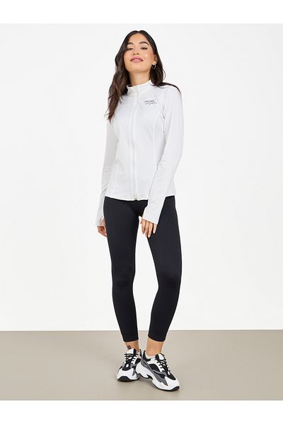 Styli Slogan Print Thumbhole Detail Jacket