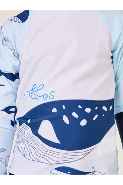 Styli Graphic Print Long Sleeves Top & Pants Swimming Set