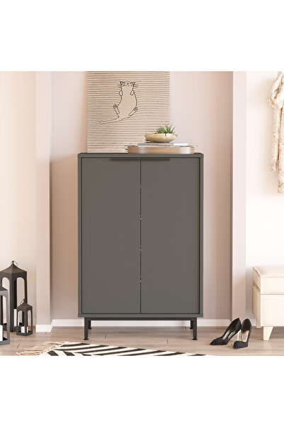 L'occi Concept Sleek 72 cm Ayakkabılık Metal Ayaklı 5 Raflı Antrasit SK1-AN